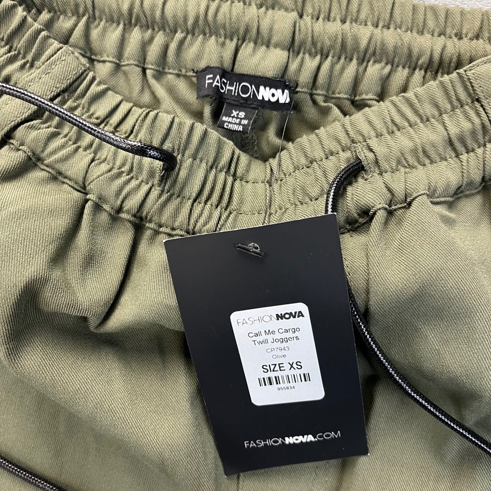 Fashion Nova Call Me Cargo Twill Joggers Olive Green Women's Size XS - Picture 4 of 9